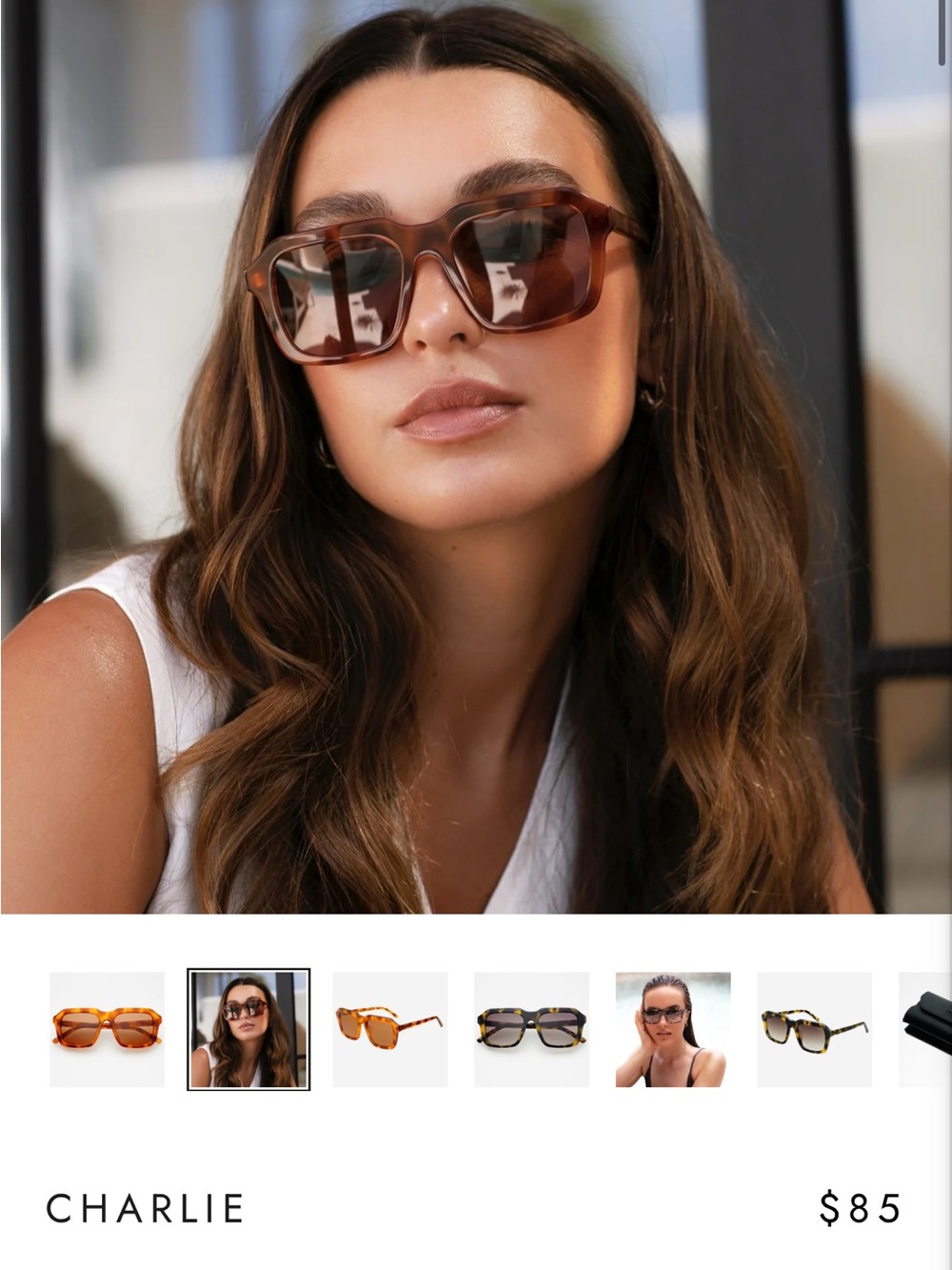 Charlie Women’s Oversized Square Sunglasses in Tortoise Brown